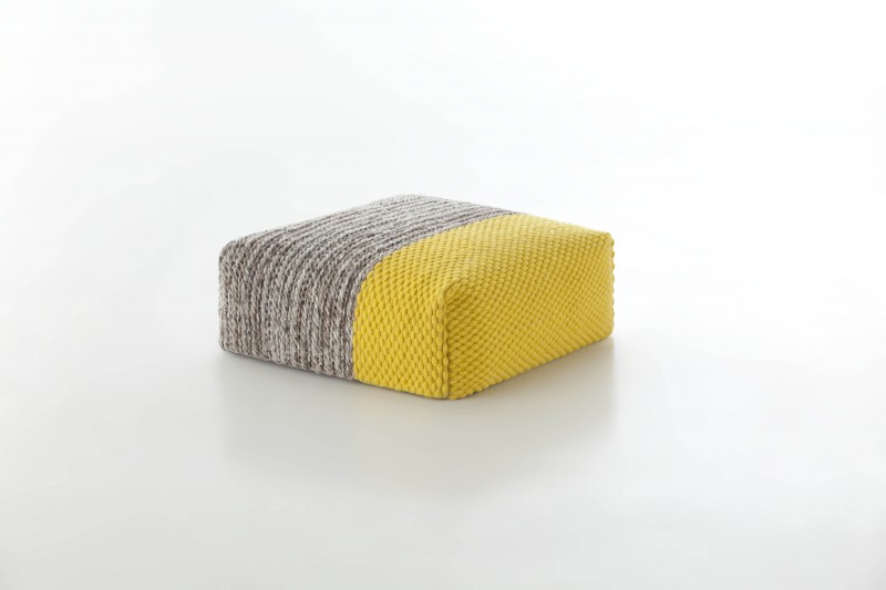 yellow-plait pouf